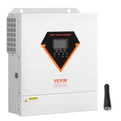 VEVOR Hybrid Solar Inverter, 3000W, All in One Pure Sine Wave Power Inverter Charger, 24V DC to 110/120V AC, with Built-in 100A MPPT Solar Controller, for Off-Grid System Lead Acid Lithium Battery
