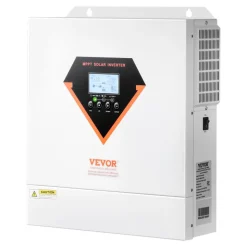 VEVOR Hybrid Solar Inverter, 3000W, All in One Pure Sine Wave Power Inverter Charger, 24V DC to 110/120V AC, with Built-in 100A MPPT Solar Controller, for Off-Grid System Lead Acid Lithium Battery