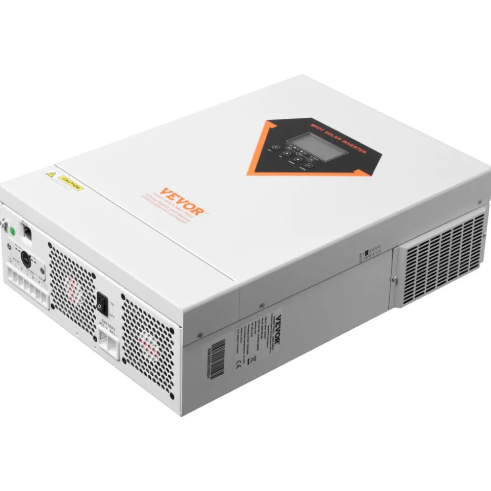 VEVOR Hybrid Solar Inverter, 6000W, All in One Pure Sine Wave Power Inverter Charger, 48V DC to Single-Phase 220/230V AC, with 120A MPPT Solar Controller, for Off-Grid System Lead Acid Lithium Battery