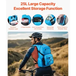 VEVOR Hydration Backpack, 25L Insulated Hydration Pack Backpack with 2L TPU Water Bladder, Hiking Water Backpack with Storage for Men Women, Hydro Water Daypack for Hiking Running Cycling Camping