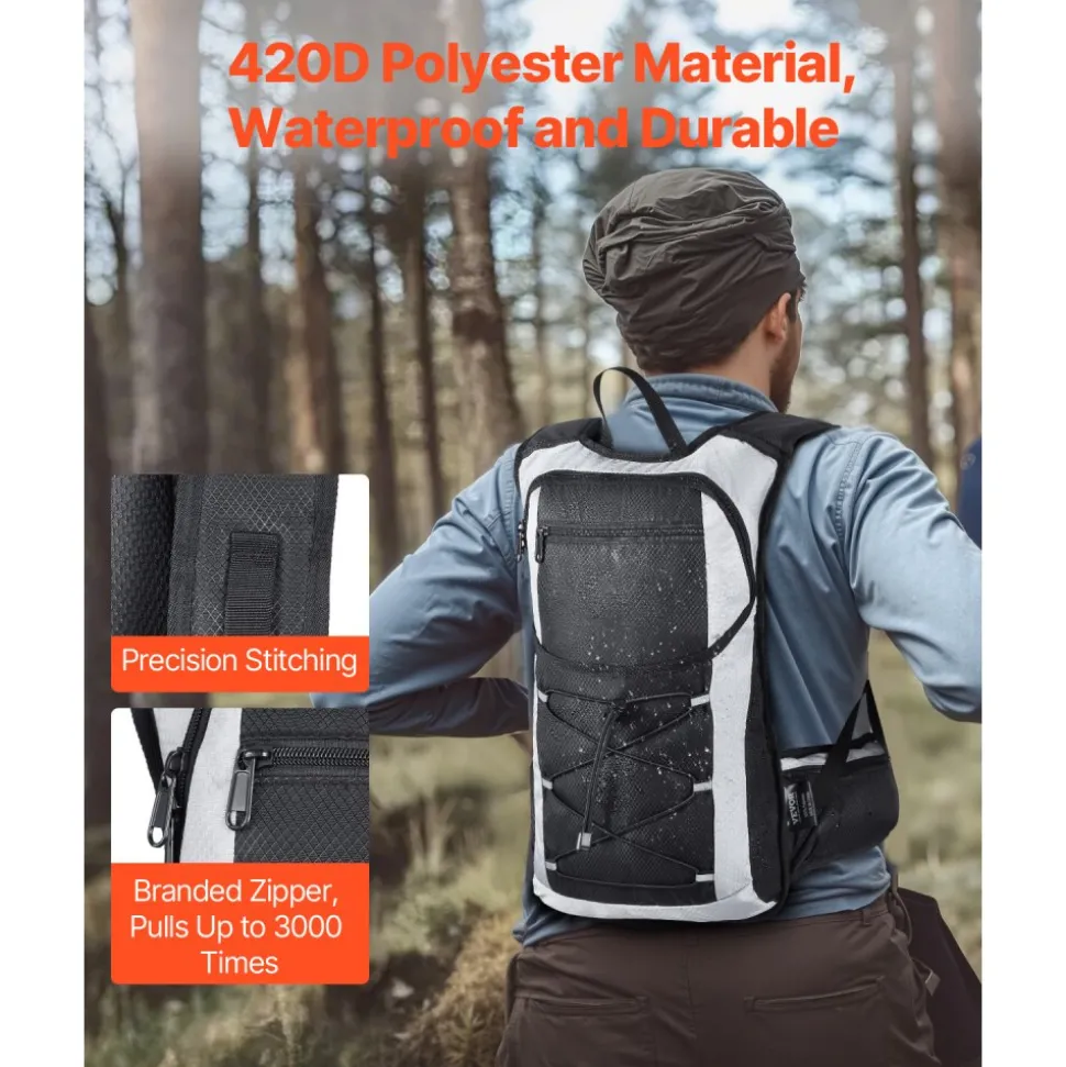VEVOR Hydration Backpack, 15L Insulated Hydration Pack Backpack with 3L TPU Water Bladder, Hiking Water Backpack with Storage for Men Women, Hydro Water Daypack for Hiking Runnin Hiking Cycling Camping