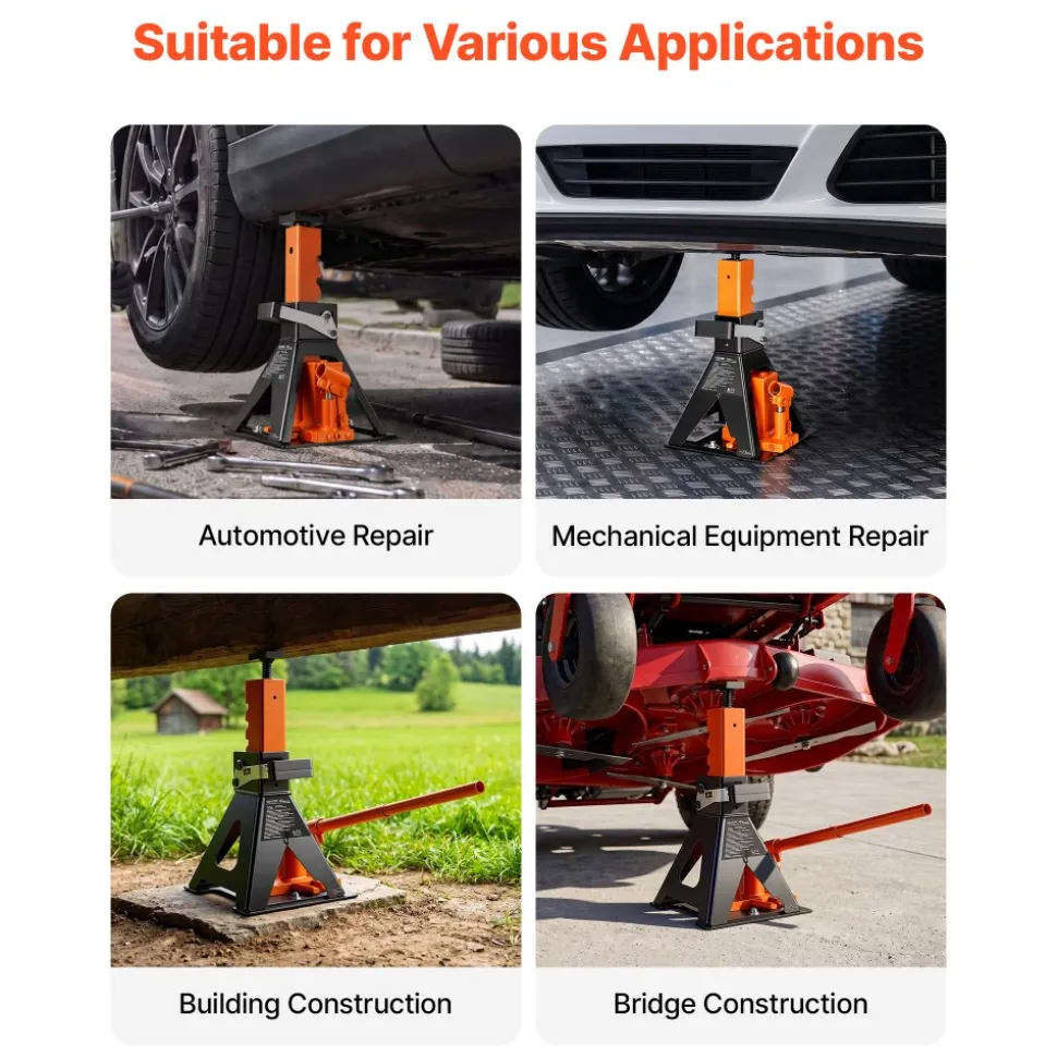 VEVOR Hydraulic Bottle Jack and Jack Stand in One 3 Ton (6613.9 lbs) Lift, for Sedans, Compact SUVs & Small Vans, 10.75"-21.14" Lifting Range, All-in-One Heavy Duty Vehicle Unijack with Wide Base