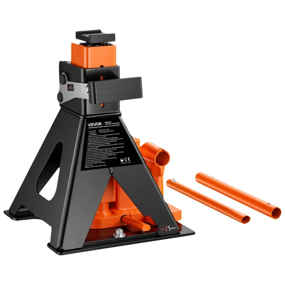 VEVOR Hydraulic Bottle Jack and Jack Stand in One 3 Ton (6613.9 lbs) Lift, for Sedans, Compact SUVs & Small Vans, 10.75"-21.14" Lifting Range, All-in-One Heavy Duty Vehicle Unijack with Wide Base