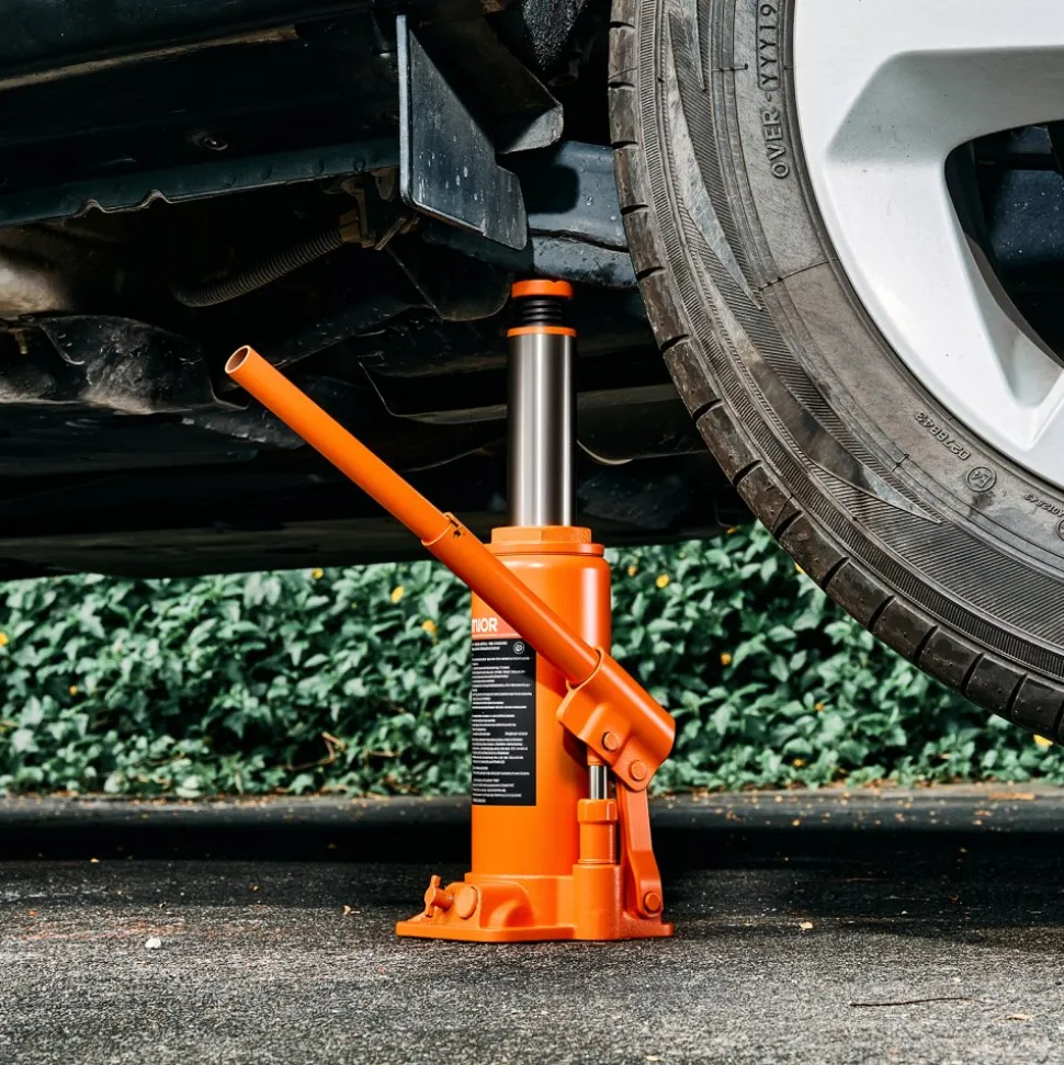 VEVOR Hydraulic Bottle Jack, 10 Ton (22046 lbs) Capacity, 9.3-18.5 Inch Lifting Range, Heavy Duty Welded Bottle Jack for Car, SUV, Pickup, Auto Repair, House Lift and Agricultural Equipment, Orange