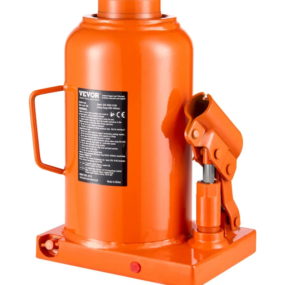 VEVOR Hydraulic Bottle Jack, 50 Ton/110231 lbs Welded Bottle Jack with 11''-17.32'' Lifting Range & 3-Section Long Handle, for Car, Pickup, Truck, RV, Auto Repair, Industrial Engineering