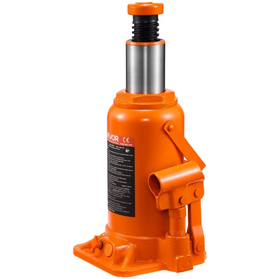 VEVOR Hydraulic Bottle Jack, 20 Ton (44092 lbs) Capacity, 8.9-17.1 Inch Lifting Range, Heavy Duty Welded Bottle Jack for Car, SUV, Pickup, Auto Repair, House Lift and Agricultural Equipment, Orange