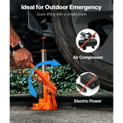 VEVOR Hydraulic Bottle Jack, 6 Ton (13227.6 lbs) Capacity, 7.7-14.8 Inch Lifting Range, Heavy Duty Welded Bottle Jack for Car, SUV, Pickup, Auto Repair, House Lift and Agricultural Equipment, Orange