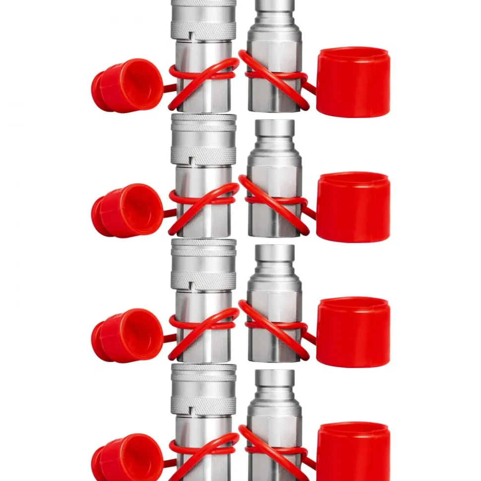 VEVOR Hydraulic Coupler 1/2 Body with 1/2" NPT Thread 27.6 MPa Hydraulic Quick Connect 4 Pairs Hydraulic Coupling Quick Connect 45.5 L/min Hydraulic Quick Coupler