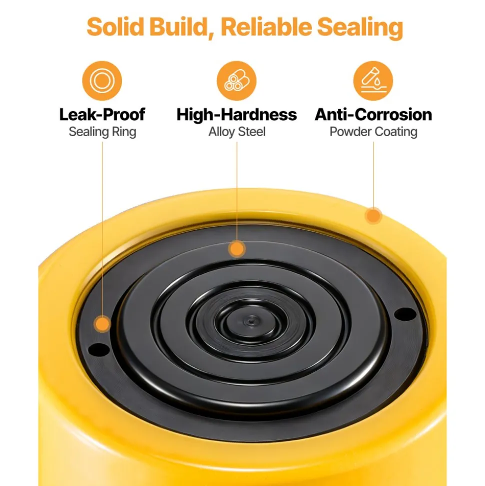 VEVOR Hydraulic Cylinder Jack, 20 Ton Solid Ram Hydraulic Cylinder, 6 Inch Stroke Single Acting Hydraulic Cylinder, with Quick Connector Portable Hydraulic Solid Jack Hydraulic Lifting Cylinders