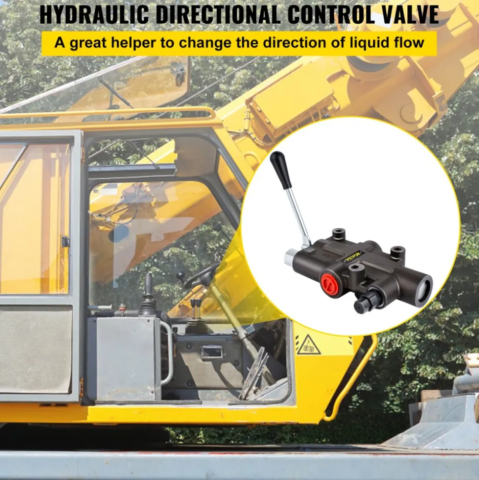 VEVOR Hydraulic Directional Control Valve, 1 Spool Hydraulic Spool Valve, 21 GPM Hydraulic Loader Valve, 3600 PSI Directional Control Valve, Hydraulic Valves And Controls For Tractors Loaders Tanks