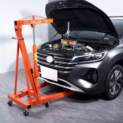 VEVOR Hydraulic Engine Hoist with Lever, 2 Ton/4400 LBS Heavy-duty Cherry Picker Shop Crane, Foldable Engine Crane and Engine Hoist leveler for Auto Repair, Motors, Weights Lifting, Loading