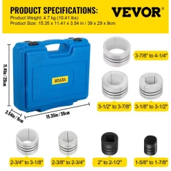 VEVOR Hydraulic Exhaust Pipe Expander, 1-5/8" to 4-1/4" size, 10 T Manual Hydraulic Pipe Stretcher with 4 Dies and 2 Storing Case for Copper, Aluminum Tubes in Car Repairing