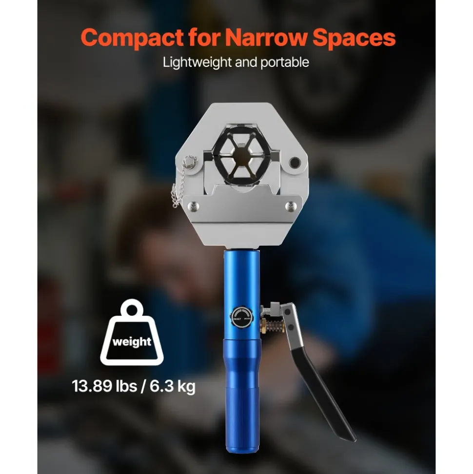 VEVOR Hydraulic Hose Crimper, Hydra-Krimp AC Hose Crimper Kit with 7 Dies Snap-On, Integral Manual Hydraulic A/C Hoses Crimping Tool for Automotive & Air Conditioning Repair - with Carrying Case