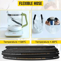 VEVOR Hydraulic Hose 1/2 inch x 100 ft, Coiled Hydraulic Hose 4000 PSI, Rubber Hydraulic Hose with 2 High-Tensile Steel Wire Braid, Bulk Hydraulic Hose -20℃ to 140℃, Hydraulic Oil Flexible Hose