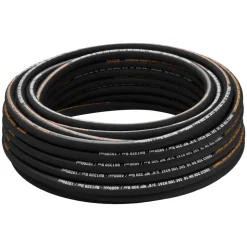 VEVOR Hydraulic Hose 3/8 inch x 100 ft, Coiled Hydraulic Hose 4800 PSI, Rubber Hydraulic Hose with 2 High-Tensile Steel Wire Braid, Bulk Hydraulic Hose -20°C to 140°C, Hydraulic Oil Flexible Hose