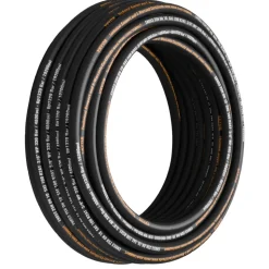 VEVOR Hydraulic Hose 3/8 inch x 100 ft, Coiled Hydraulic Hose 4800 PSI, Rubber Hydraulic Hose with 2 High-Tensile Steel Wire Braid, Bulk Hydraulic Hose -20°C to 140°C, Hydraulic Oil Flexible Hose