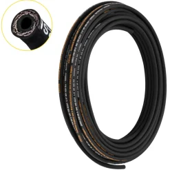 VEVOR Hydraulic Hose 1/4 inch x 100 ft, Coiled Hydraulic Hose 5800 PSI, Rubber Hydraulic Hose with 2 High-Tensile Steel Wire Braid, Bulk Hydraulic Hose -20℃ to 140℃, Hydraulic Oil Flexible Hose