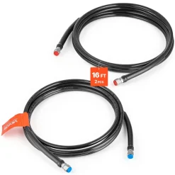VEVOR Hydraulic Hose Kit, 16 ft 2-Piece Leak-Proof TPEE Outboard Steering Hose Kit with 304 Stainless Steel Connector, Compatible with Marine Outboard Steering Systems, 20 MPa Max Working Pressure