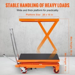 VEVOR Hydraulic Lift Table Cart, 330lbs Capacity 50