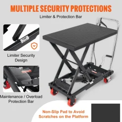 VEVOR Hydraulic Lift Table Cart, 500lbs Capacity 28.5