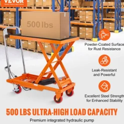 VEVOR Hydraulic Lift Table Cart, 500lbs Capacity 28.5