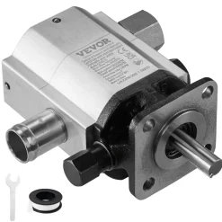VEVOR Hydraulic Log Splitter Pump, 22GPM, 2 Stage 4000PSI Wood Log Splitter Pump, 1-1/4'' Inlet 3/4'' NPT Outlet 3600 RPM Aluminum Hydraulic Gear Pump, for Small Engine Mounting Log Splitters Snowplow