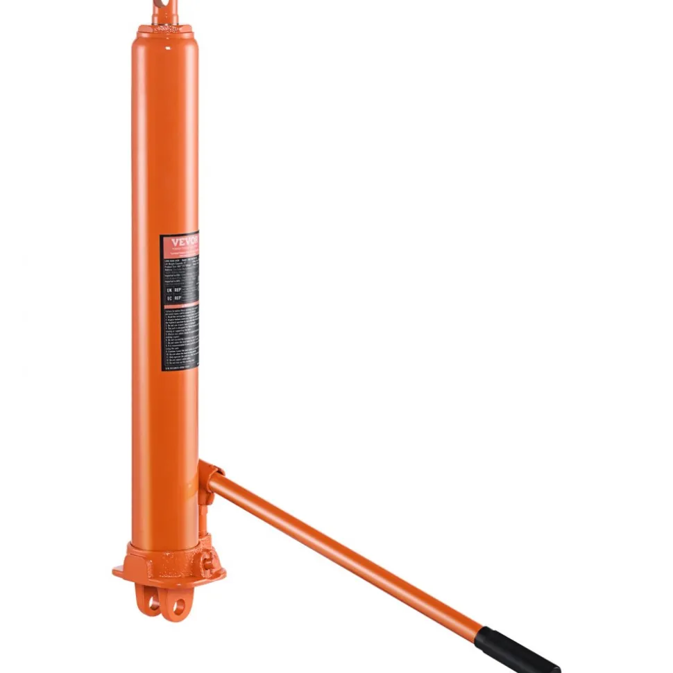 VEVOR Hydraulic Long Ram Jack, 3 Ton Engine Hoist Cylinder with Single Piston Pump And Clevis Base, Hydraulic Ram Cylinder for Engine Lift Hoists, Hydraulic Garage/Shop Cranes, Mechanical, Farm