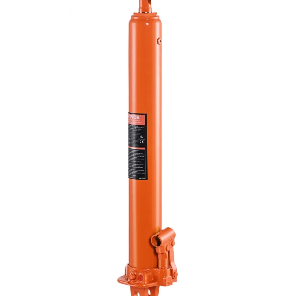 VEVOR Hydraulic Long Ram Jack, 3 Ton Engine Hoist Cylinder with Single Piston Pump And Clevis Base, Hydraulic Ram Cylinder for Engine Lift Hoists, Hydraulic Garage/Shop Cranes, Mechanical, Farm
