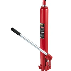 VEVOR Hydraulic Long Ram Jack, 3 Tons/6600 lbs Capacity, with Single Piston Pump and Clevis Base, Manual Cherry Picker with Handle, for Garage/Shop Cranes, Engine Lift Hoist, Red