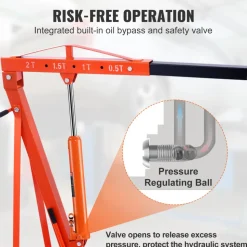 VEVOR Hydraulic Long Ram Jack, 8 Ton Engine Hoist Cylinder with Double Piston Pump And Clevis Base, Hydraulic Ram Cylinder for Engine Lift Hoists, Hydraulic Garage/Shop Cranes, Mechanical, Farm