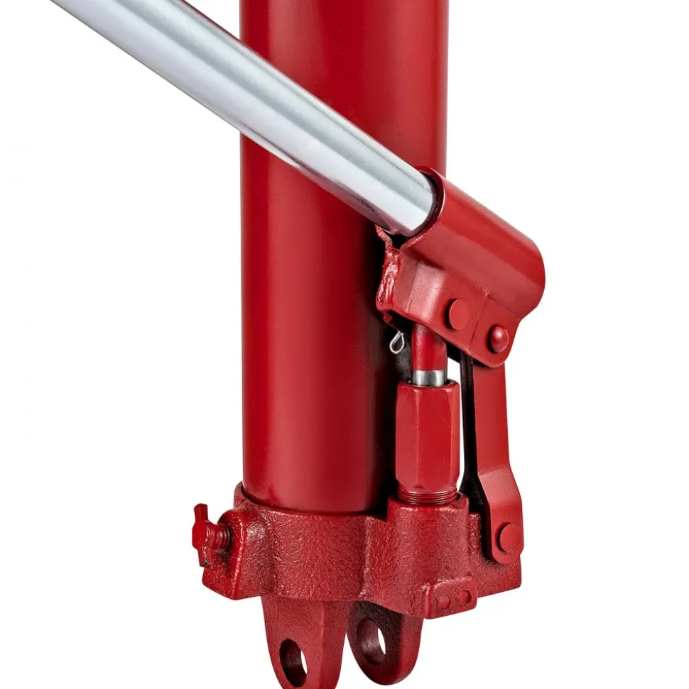 VEVOR Hydraulic Long Ram Jack, 8 Tons/17363 lbs Capacity, with Single Piston Pump and Clevis Base, Manual Cherry Picker with Handle, for Garage/Shop Cranes, Engine Lift Hoist, Red