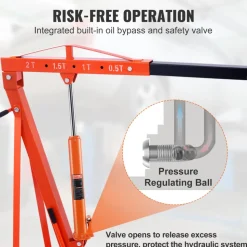 VEVOR Hydraulic Long Ram Jack, 8 Ton Engine Hoist Cylinder with Single Piston Pump And Clevis Base, Hydraulic Ram Cylinder for Engine Lift Hoists, Hydraulic Garage/Shop Cranes, Mechanical, Farm