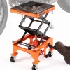 VEVOR Hydraulic Motorcycle Lift Table, 350 LBS Capacity Motorcycle Scissor Jack Lift with Wide Deck, J-hooks, 4 Wheels, Hydraulic Foot-Operated Jack Stand for ATV Dirt Bikes