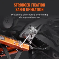 VEVOR Hydraulic Motorcycle Lift Table, 350 LBS Capacity Motorcycle Scissor Jack Lift with Wide Deck, J-hooks, 4 Wheels, Hydraulic Foot-Operated Jack Stand for ATV Dirt Bikes
