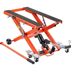 VEVOR Hydraulic Motorcycle Lift Jack, 1100 lbs Capacity, Scissor Lift Jack Portable Motorcycle Hoist Stand with 6 Wheels, 4.72
