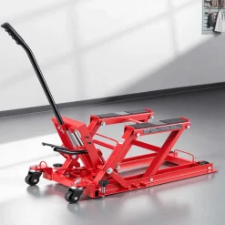 VEVOR Hydraulic Motorcycle Lift Jack, 1500 lbs Capacity, ATV Lift Jack Portable Motorcycle Hoist Stand with 4 Wheels, 4.5