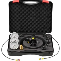 VEVOR Hydraulic Nitrogen Accumulator Charging Kit, All-in-One Nitrogen Fill Kit, Pressure Test System with 3 Gauges (1500, 4000, 6000 PSI), 6 Adapters Couplings, 1 Gas Hose, 1 Valve, 1 CGA580 Adapter
