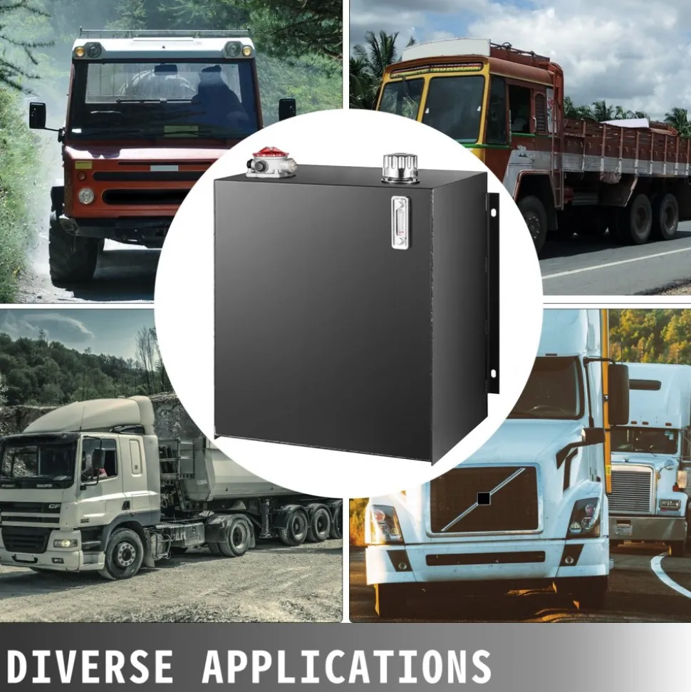 VEVOR Hydraulic Oil Tanks 25Gal Fuel Tank Heavy Duty Hydraulic Steel Tank Reservoir, Gasoline Transfer Tanks, Hydraulic Reservoir with Strainer Temp Gauge Filter Breather Cap for Tractors & Trucks