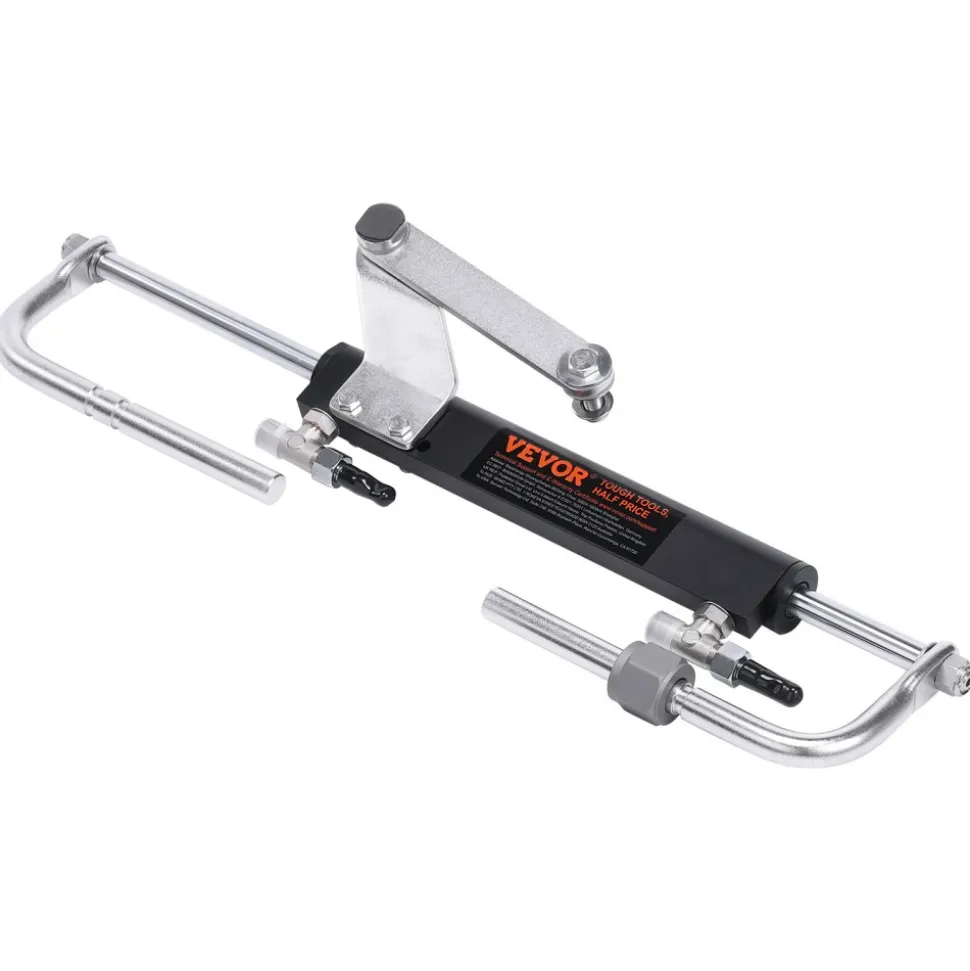 VEVOR Hydraulic Outboard Steering Kit, 90HP, Marine Boat Hydraulic Steering System, with Helm Pump Two-Way Lock Cylinder and 20 Feet Hydraulic Steering Hose, for Single Station Single-Engine Boats