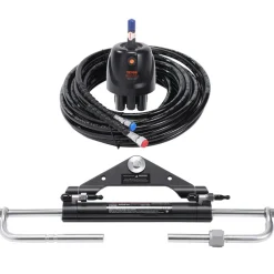 VEVOR Hydraulic Outboard Steering Kit, 150HP, Marine Boat Hydraulic Steering System, with Helm Pump Two-Way Lock Cylinder and 26 Feet Hydraulic Steering Hose, for Single Station Single-Engine Boats