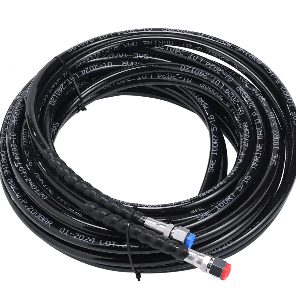 VEVOR Hydraulic Outboard Steering Kit, 150HP, Marine Boat Hydraulic Steering System, with Helm Pump Two-Way Lock Cylinder and 26 Feet Hydraulic Steering Hose, for Single Station Single-Engine Boats