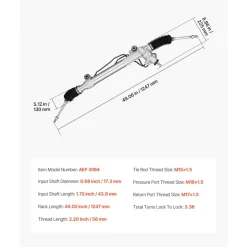 VEVOR Hydraulic Power Steering Rack and Pinion, Compatible with 2003-2009 Lexus GX470 V8 4.7L, 2003-2009 Toyota 4Runner V6 4.0L, 2003-2009 Toyota 4Runner V8 4.7L, 2007-2009 Toyota FJ Cruiser V6 4.0L