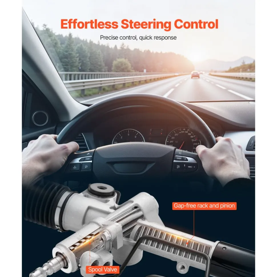 VEVOR Hydraulic Power Steering Rack and Pinion, Compatible with 2004-2006 Toyota Camry (SE or XLE Model), 2004 Toyota Camry (LE Model with 16" Wheels), 2007-2011 Toyota Camry (Except Hybrid Model)