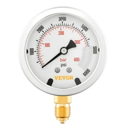 VEVOR Hydraulic Pressure Test Kit, 150/900/2300/6000/9000 PSI (10/60/160/400/600 Bar), Hydraulic Gauge Kit 5 Gauges 20 Couplings 4 Quick-Release Couplers 3 Hoses for Excavator Construction Machinery