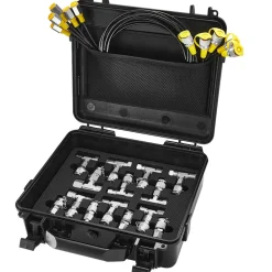 VEVOR Hydraulic Pressure Test Kit, 10/100/250/400/600bar, 5 Gauges 13 Couplings 14 Tee Connectors 5 Test Hoses, Excavator Hydraulic Test Gauge Set with Carrying Case for Excavator Tractors Machinery