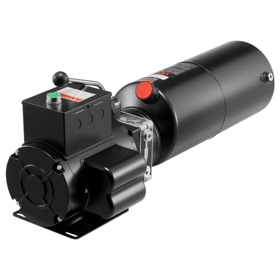 VEVOR Hydraulic Pump Power Unit, AC 220V, 10 Quart Single Acting Hydraulic Unit, 6.3 L/min Oil Flow, Max Discharge Pressure 22 MPa for Dump Truck, Auto Repair Garage, Car Lifting Platforms, Black