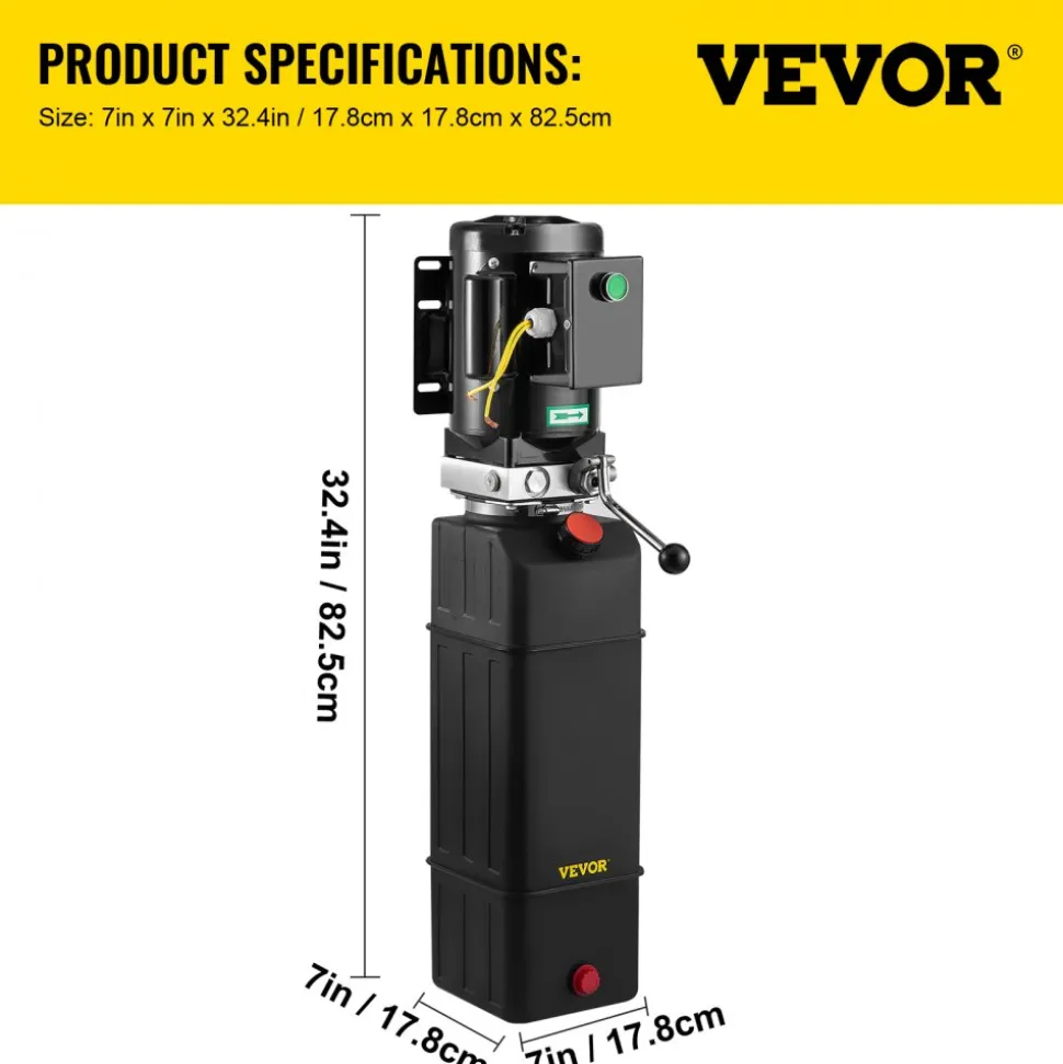 VEVOR Hydraulic Pump 2950 PSI 60HZ Hydraulic Power Unit 3 HP 220V Hydraulic Power Pack for 2 & 4 Post Lifts Car Lift Hydraulic Power Unit with 3.5 Gallon Reservoir
