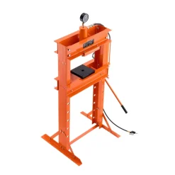 VEVOR Hydraulic Shop Press, 30 T H-Frame Pneumatic Shop Press with Press Plate & Triangular Support, Stable Garage Floor Adjustable Hydraulic Press with Relief Valve, Fit for Bending & Straightening