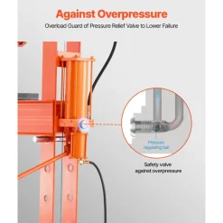 VEVOR Hydraulic Shop Press, 50 T H-Frame Pneumatic Shop Press with Press Plate & Triangular Support, Stable Garage Floor Adjustable Hydraulic Press with Relief Valve, Fit for Bending & Straightening