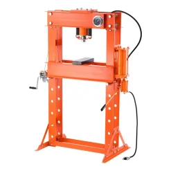 VEVOR Hydraulic Shop Press, 50 T H-Frame Pneumatic Shop Press with Press Plate & Triangular Support, Stable Garage Floor Adjustable Hydraulic Press with Relief Valve, Fit for Bending & Straightening